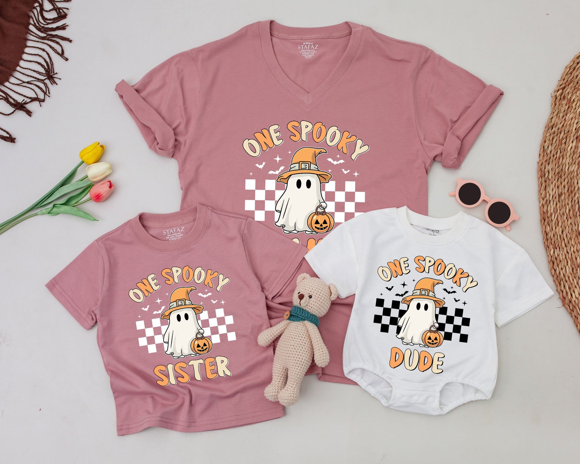 Spooky Dude Family Shirts: Retro Halloween & Fall Baby Outfits