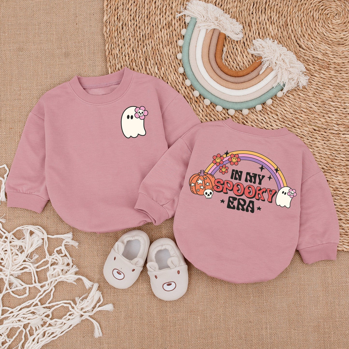 Halloween Baby Bodysuit - Retro Ghost Infant Romper - First Outfit