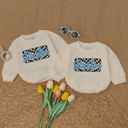Big Brother Baby Romper Bodysuit Sweatshirt Matching Sibling Set Pregnancy Announcement Baby Shower Gift