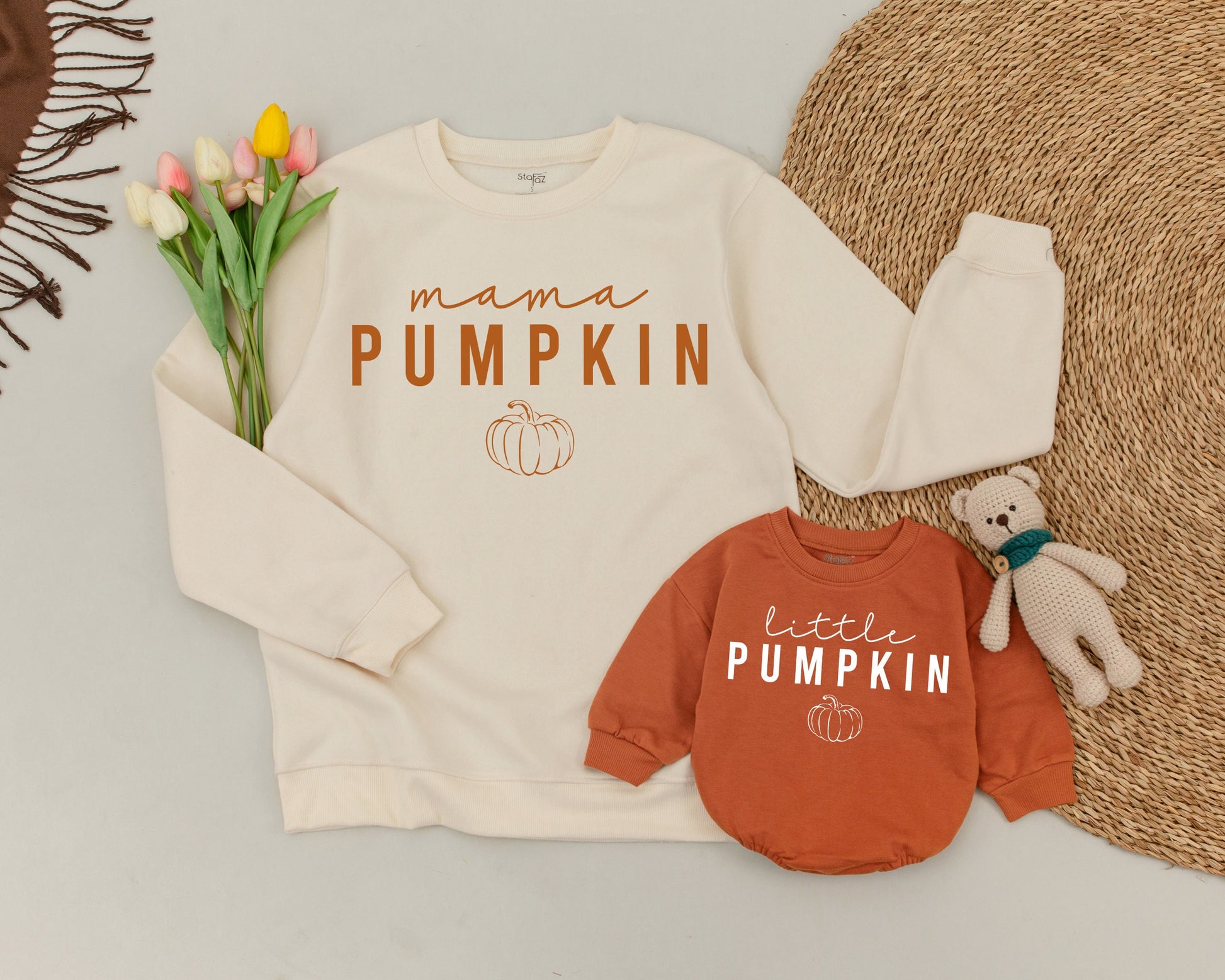 Matching Mama & Mini Fall Sweatshirts, Cozy Thanksgiving Outfit, Mom and Baby Sweaters, Perfect Family Photo Outfits, Comfortable Cotton, Autumn Vibes (138)