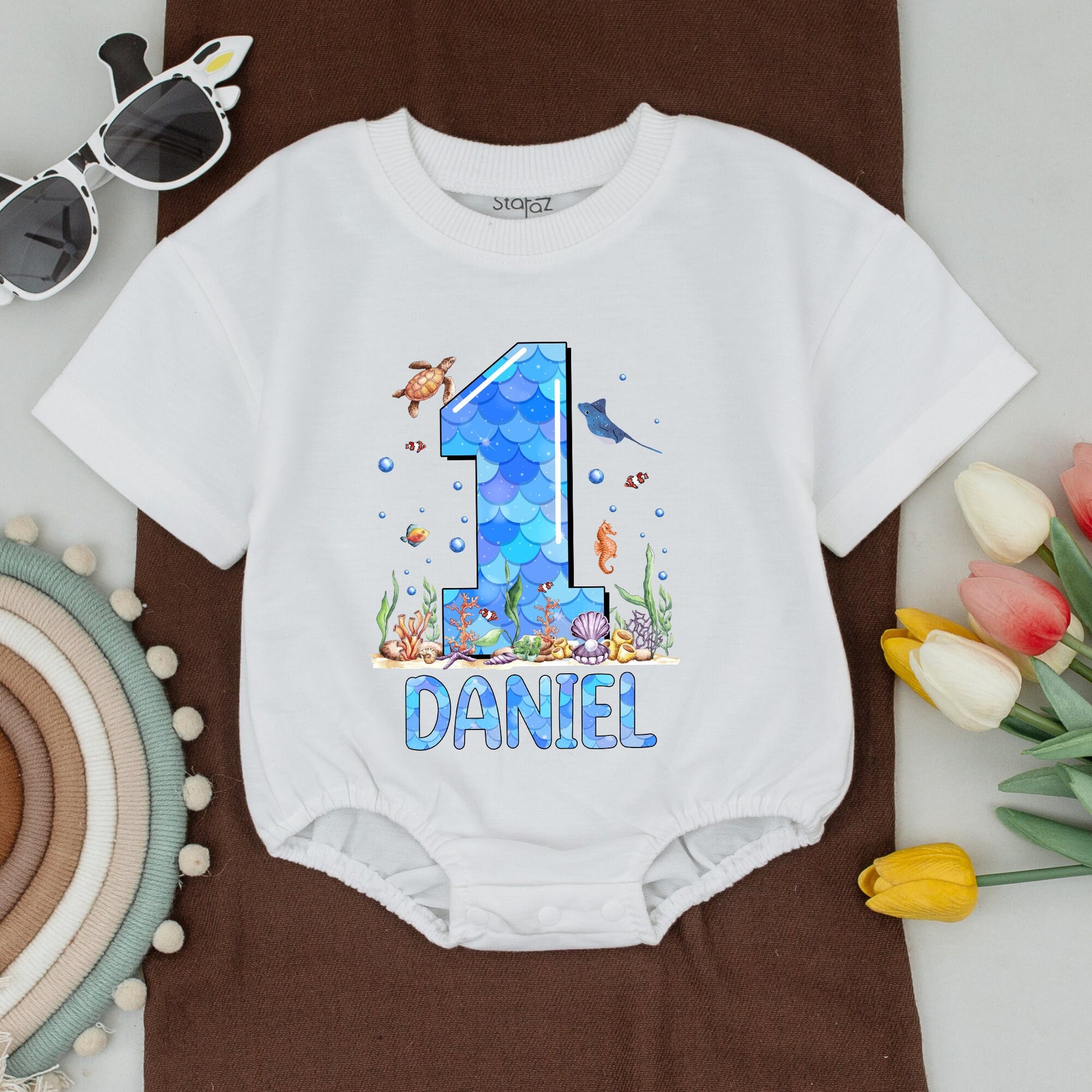 Matching Family Ocean Birthday Shirts, "Of the Birthday Boy" Sea Creatures, 1st Baby Bodysuit, Custom Daniel