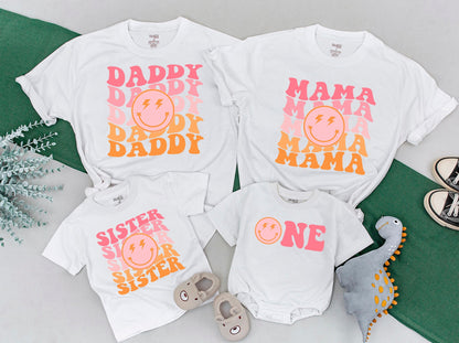 Retro "One Happy Dude" Birthday Shirt – Family Matching Outfit