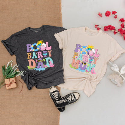 Pool Party Family Matching Shirts Mom Dad Baby Outfits Summer Fun First Birthday Baby Bodysuit Watermelon Fun