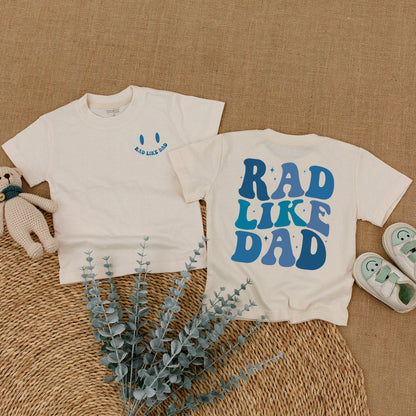 Rad Like Dad Toddler Outfit Set: Bodysuit, T-Shirt, and Romper