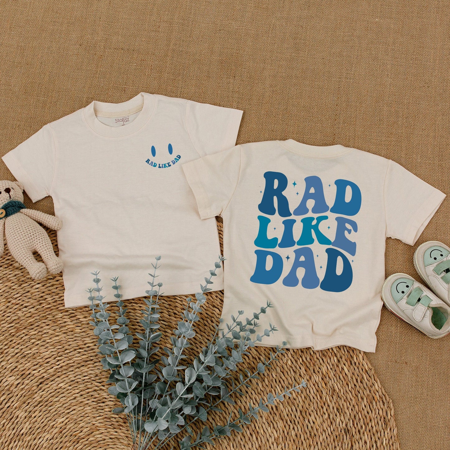 Rad Like Dad Romper Baby Bodysuit for Boys Toddler Shirt Smiley Face Fun Outfit Gift for New Dad New Baby Celebration Clothes Casual Cotton Comfortable
