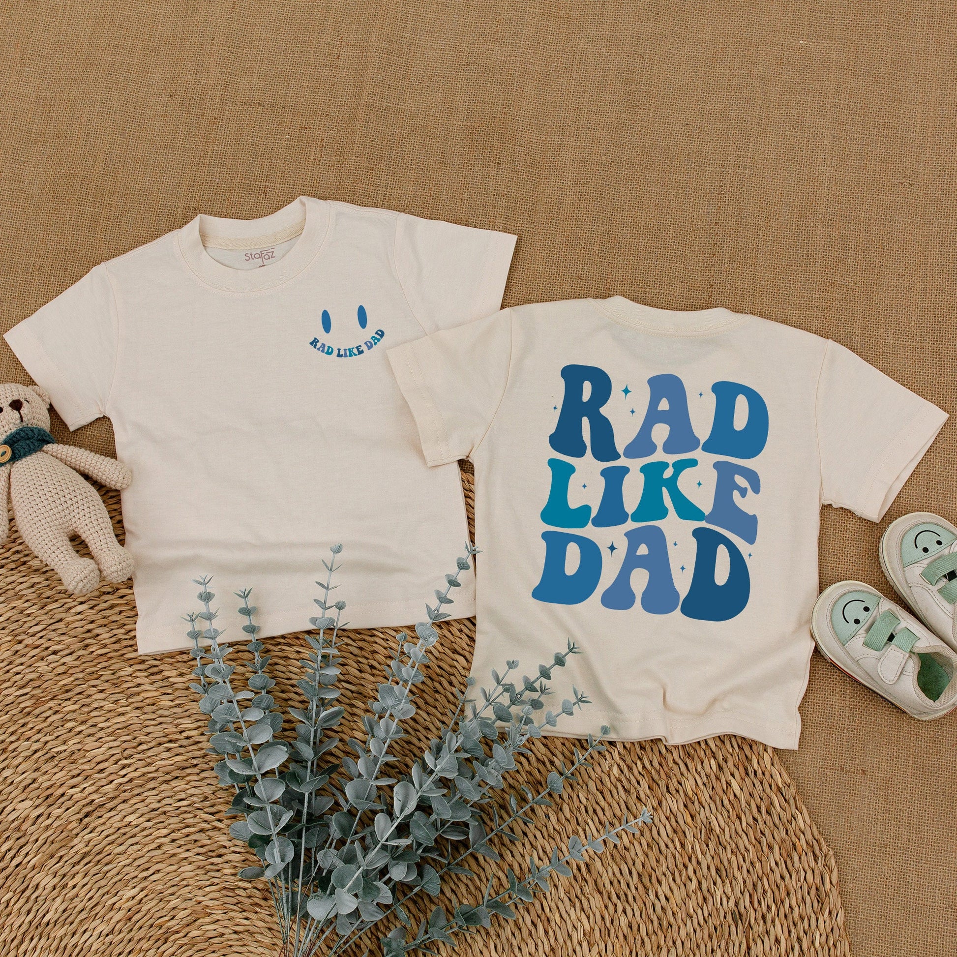 Rad Like Dad Romper Baby Bodysuit for Boys Toddler Shirt Smiley Face Fun Outfit Gift for New Dad New Baby Celebration Clothes Casual Cotton Comfortable
