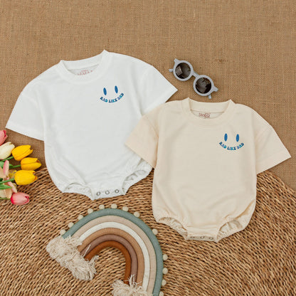 Rad Like Dad Romper Baby Bodysuit for Boys Toddler Shirt Smiley Face Fun Outfit Gift for New Dad New Baby Celebration Clothes Casual Cotton Comfortable