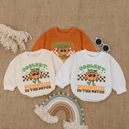 Pumpkin Bubble Romper: Baby Thanksgiving & Halloween Bodysuit