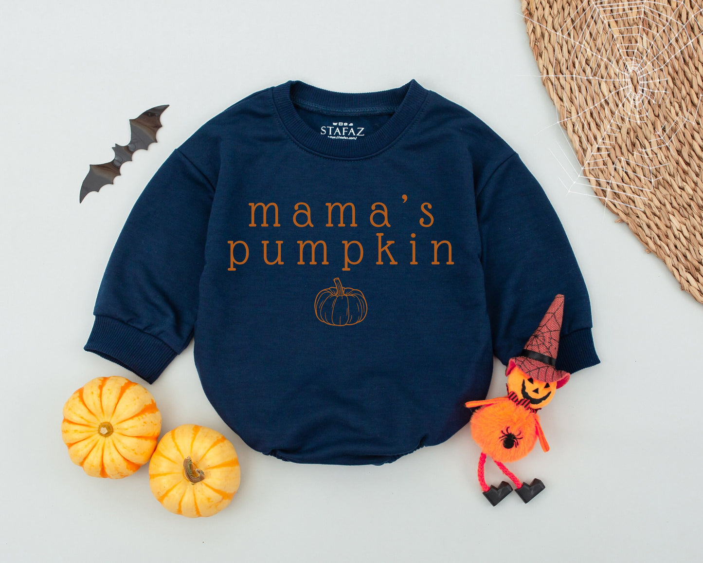 Mama's Pumpkin Romper First Halloween Outfit Newborn Baby Clothes Cute Pumpkin Baby Costume Perfect Baby Shower Gift