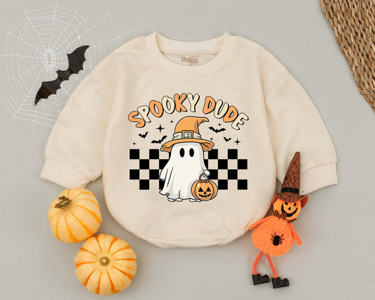 Retro Spooky Babe Romper - Unisex Halloween Baby Jumpsuit  