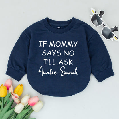 Auntie-Assisted Baby Romper: Custom Reveal Outfit Gift for Aunties