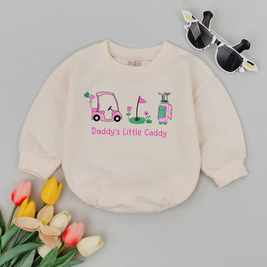 Daddy's Little Caddy Baby Romper Golf Baby Outfit Daddy’s Golfing Buddy Bodysuit Father's Day Gift Newborn