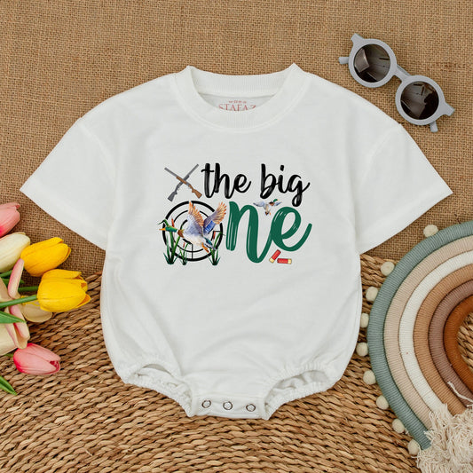 Mallard Duck Birthday Romper - One Lucky Duck Theme Baby Outfit