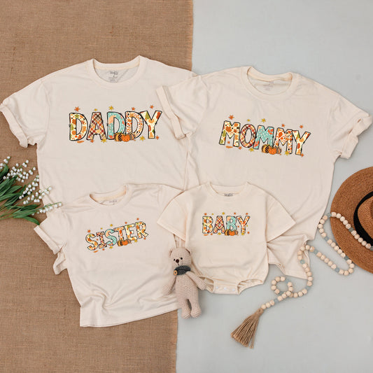 Retro Fall Family Pumpkin Shirts: Matching Outfits for All Ages