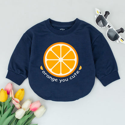 Orange You Cute Baby Romper with Sliced Fruit Design | Playful Newborn Outfit with Cheerful Citrus Print | Baby Shower Gift, Comfortable Cotton (140 chars)