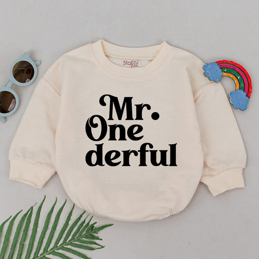 Onederful First Birthday Boy Romper Mr Onederful Baby Outfit 1st Birthday Bubble Romper Shower Gift