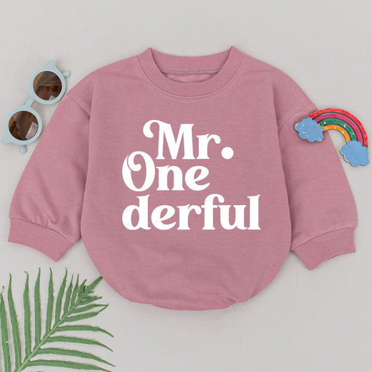 Onederful First Birthday Boy Romper Mr Onederful Baby Outfit 1st Birthday Bubble Romper Shower Gift