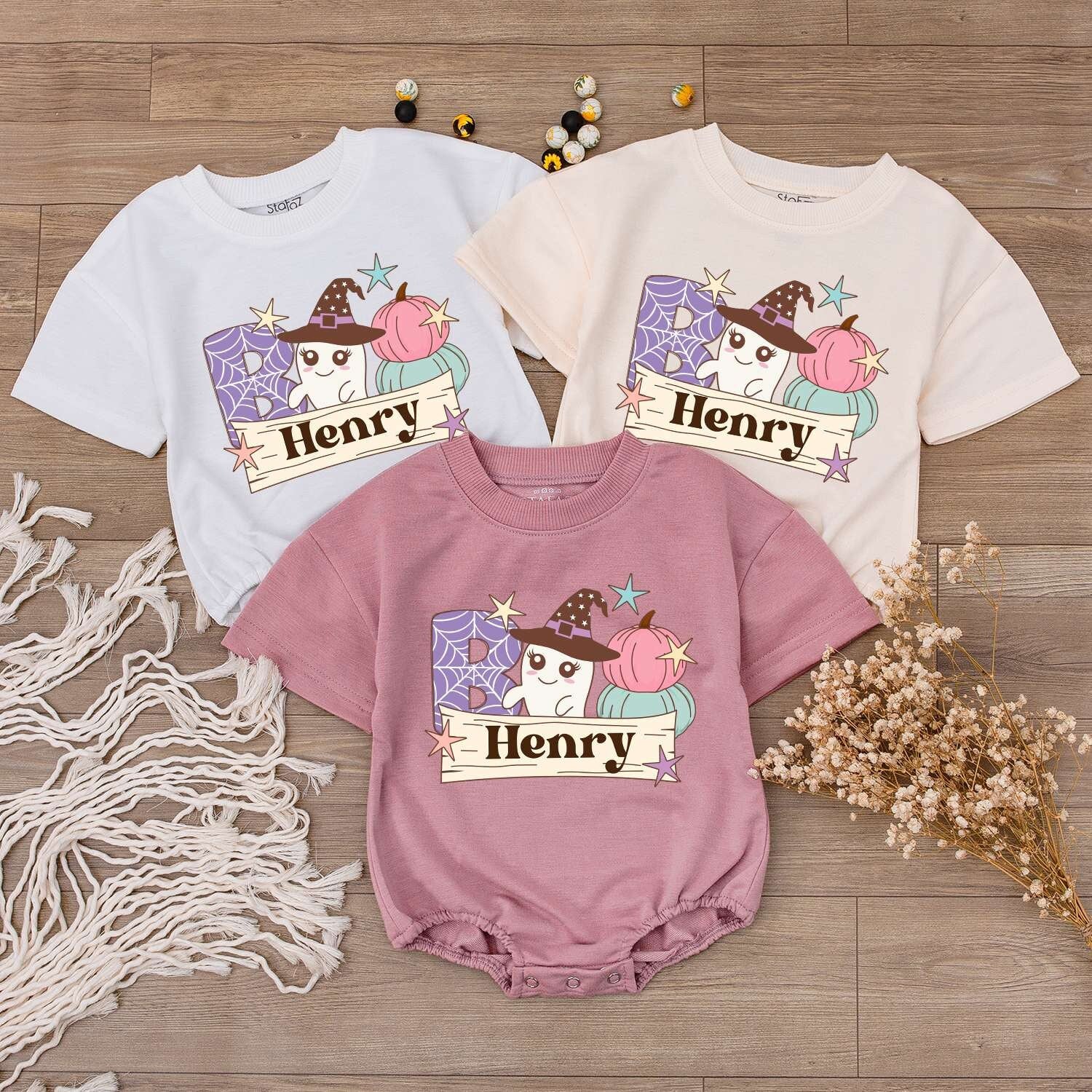 Personalized Halloween Bodysuit, Baby Romper & Toddler Pumpkin Tee