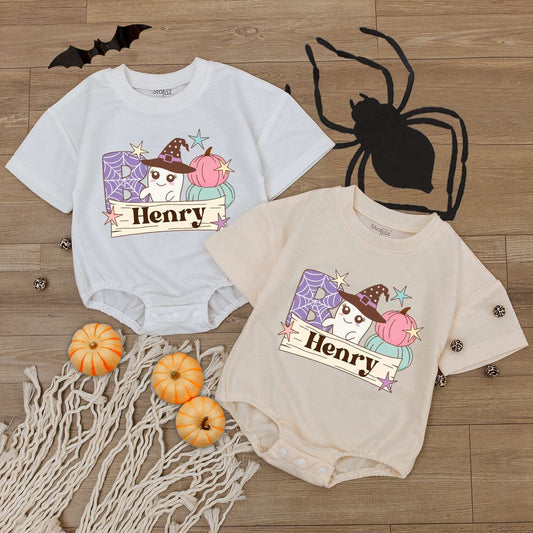 Personalized Halloween Bodysuit, Baby Romper & Toddler Pumpkin Tee