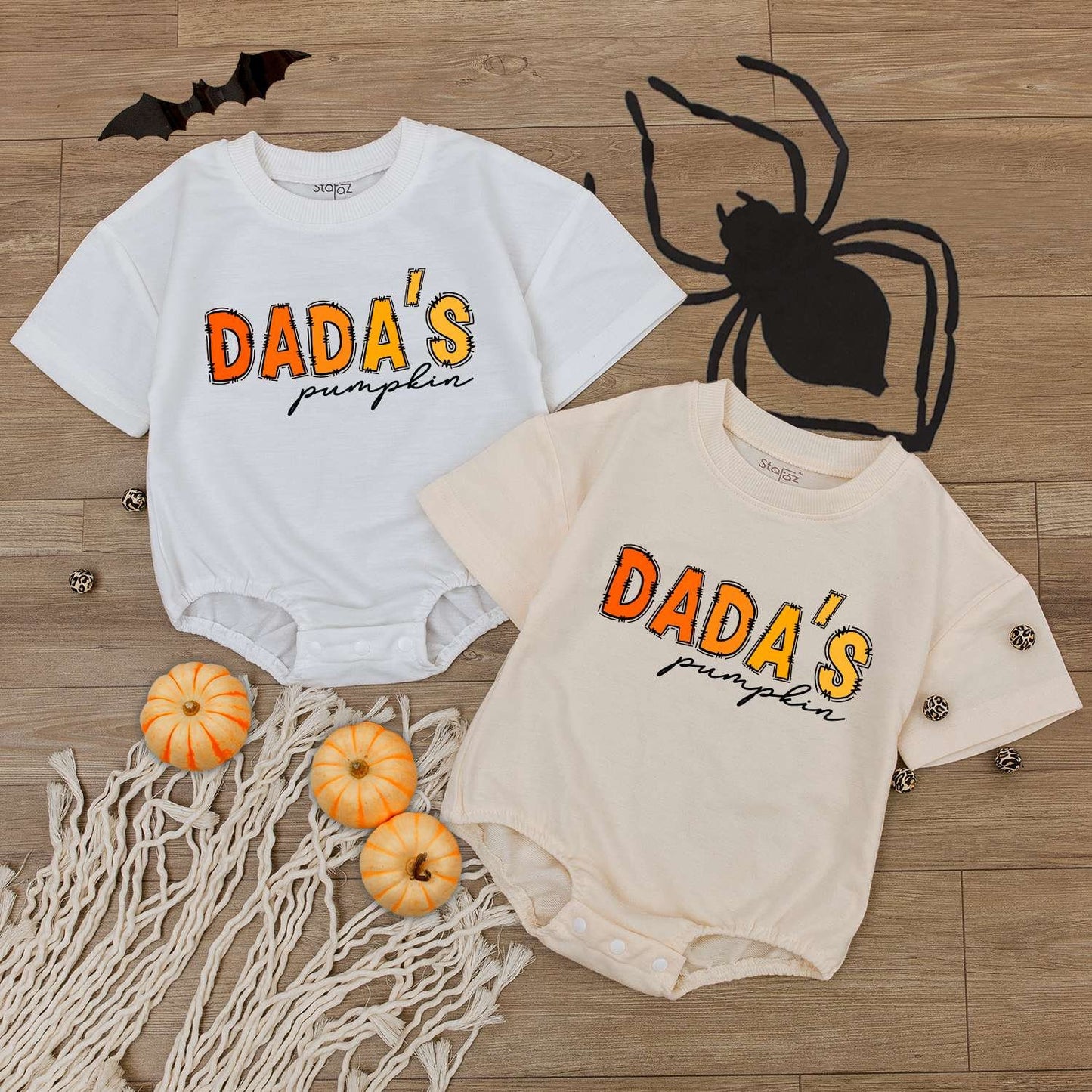 Pumpkin Family Outfit: Baby Romper, Kids Tee & Fall Bodysuit Set