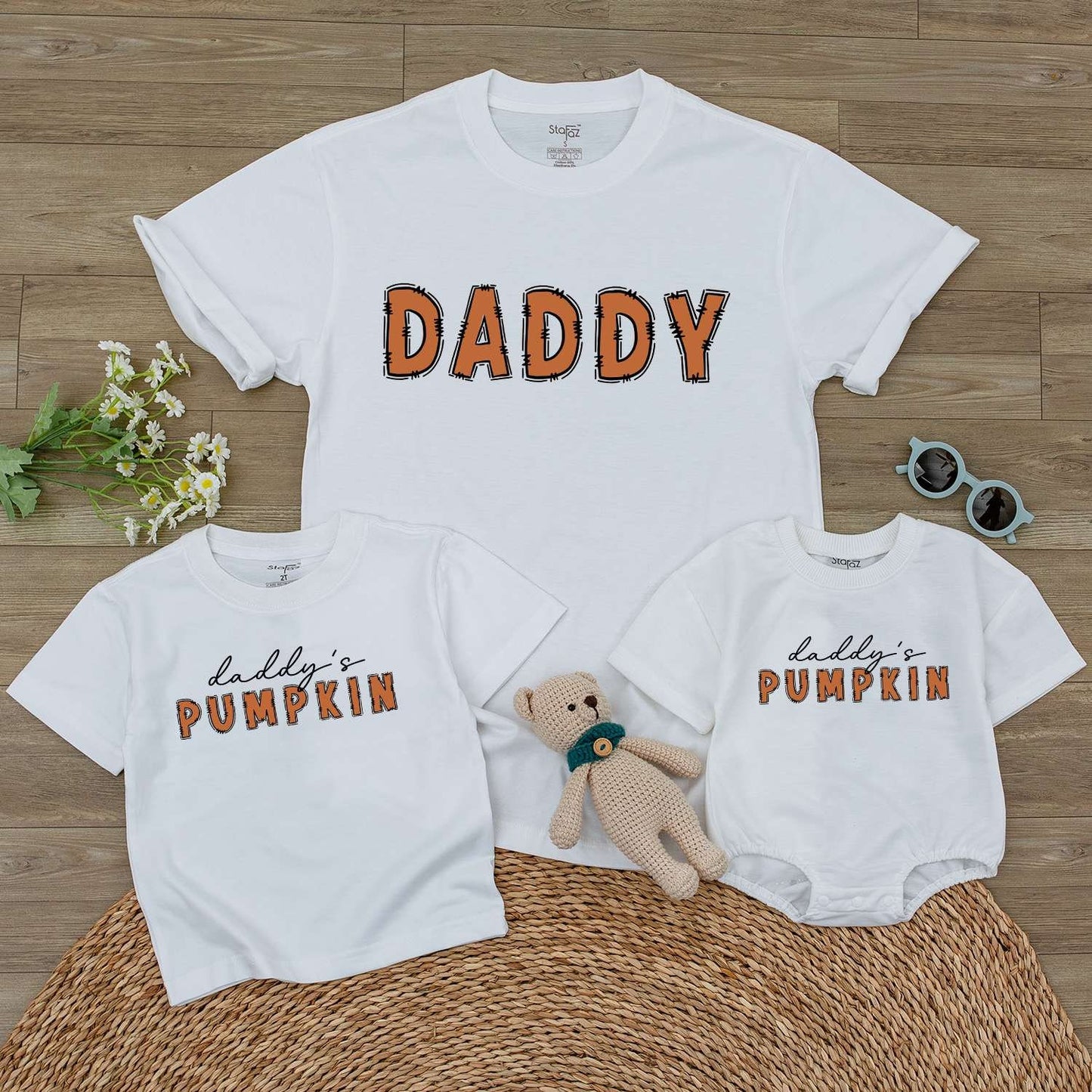 Pumpkin Fall Family Outfits: Baby Romper, Kid's Tee, & More