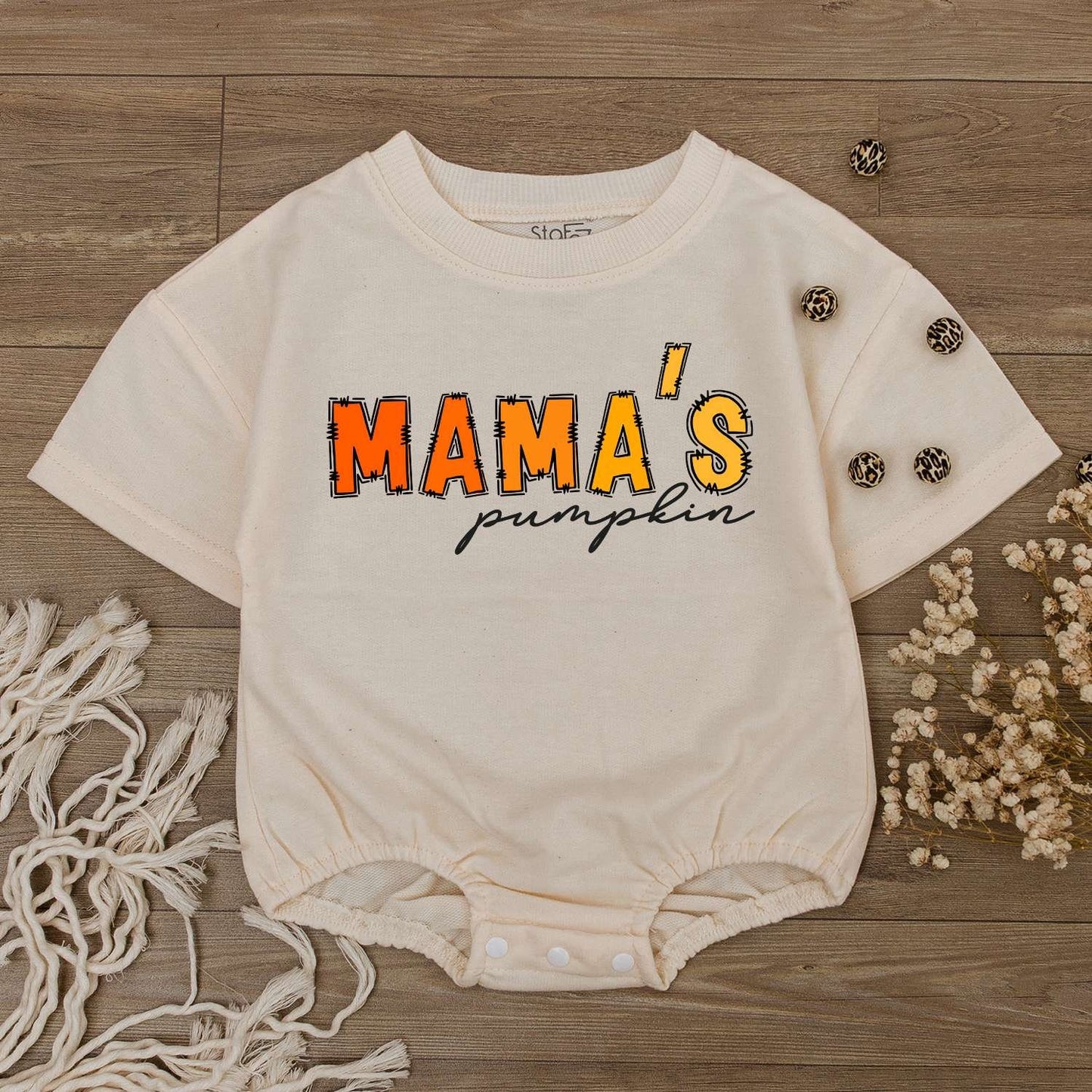 Pumpkin Season Family Outfit: Baby Romper & Matching Shirts