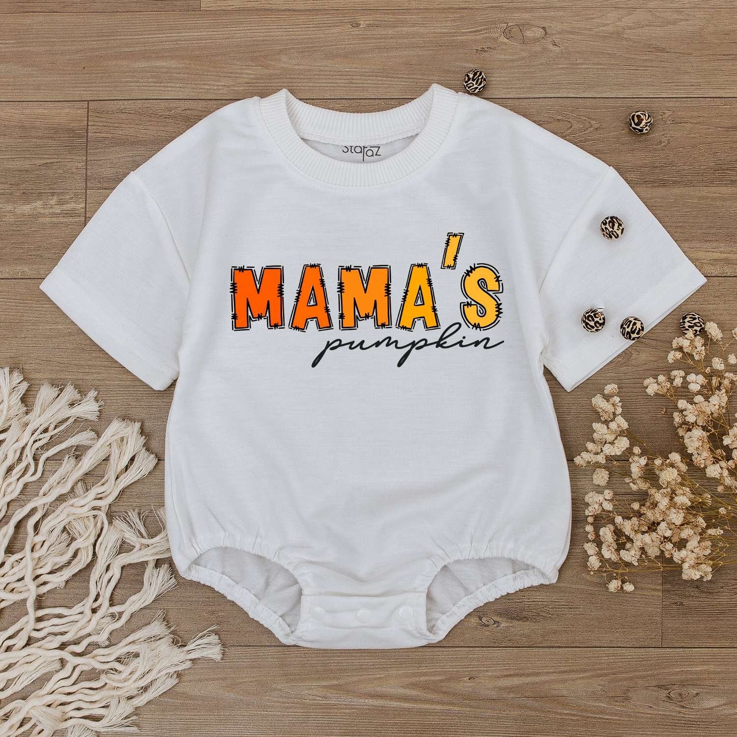 Pumpkin Season Family Outfit: Baby Romper & Matching Shirts