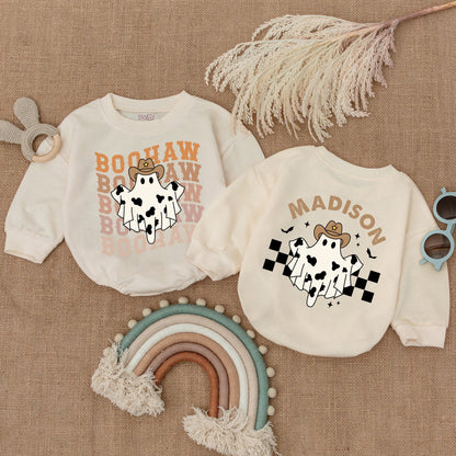 Boohaw Western Baby Outfit: First Autumn Fall Cowboy Bubble Romper - Baby Shower Gift for Thanksgiving, Boy or Girl Bodysuit
