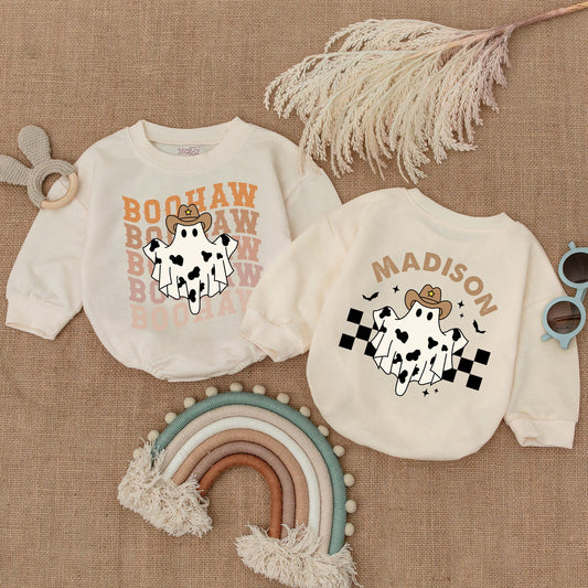 Boohaw Western Baby Outfit: First Autumn Fall Cowboy Bubble Romper - Baby Shower Gift for Thanksgiving, Boy or Girl Bodysuit