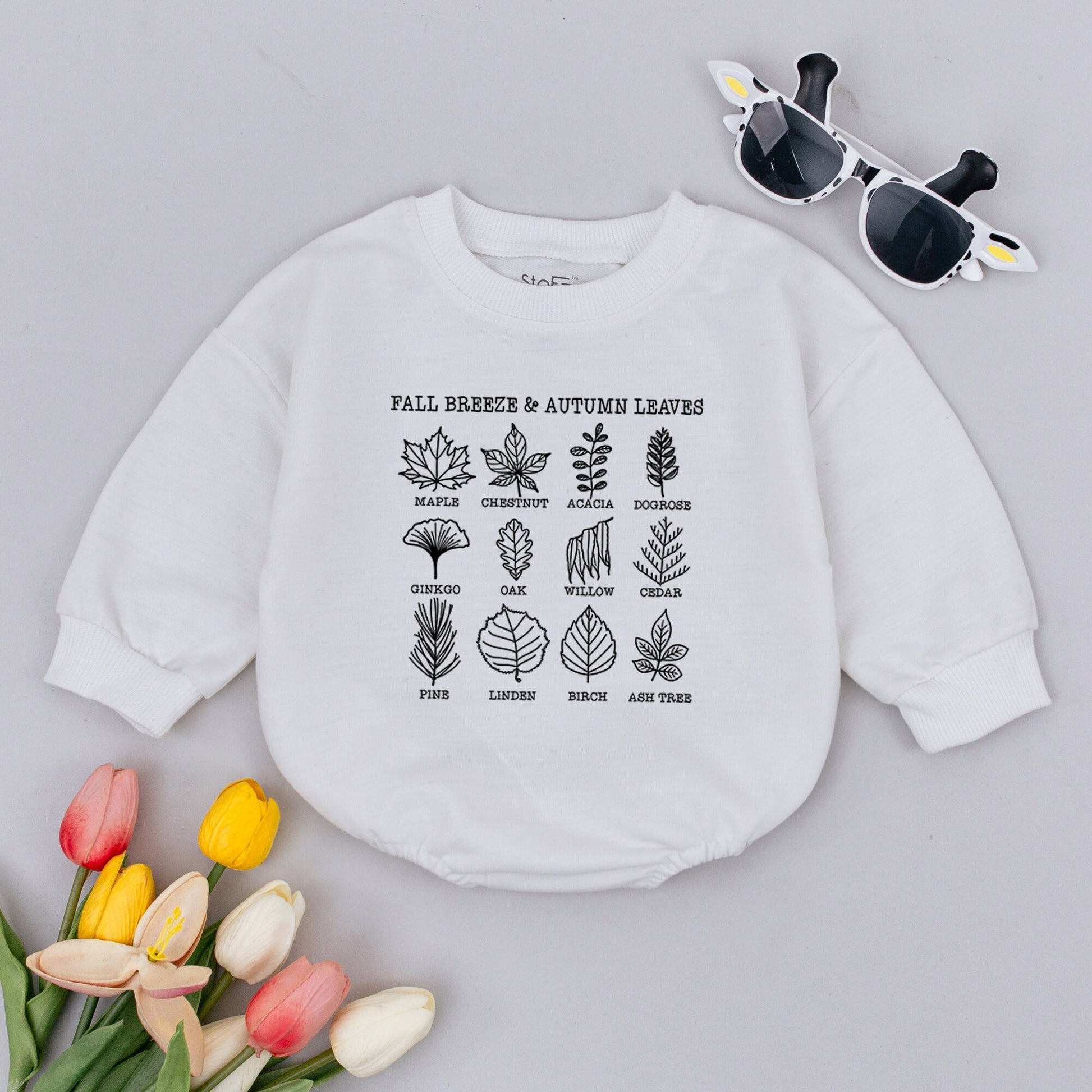 Fall Leaves Retro Baby Romper Vintage Autumn Bodysuit for Thanksgiving Baby Shower Gift Gender Neutral Cozy Fall Vibes Outfit 130 Characters