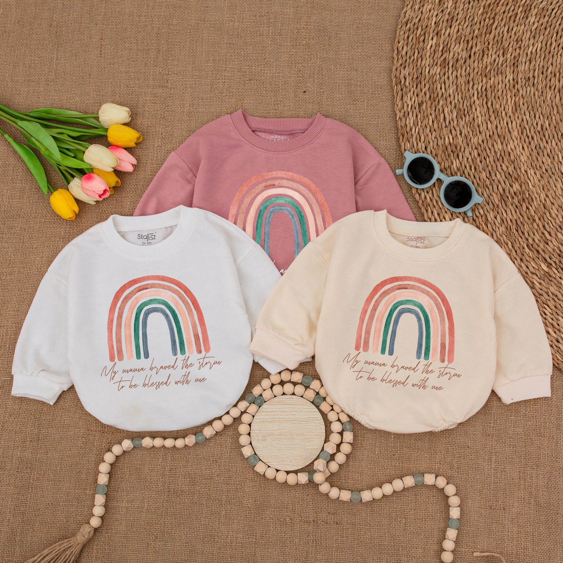 My Mama Braved the Storm IVF Baby Romper Bodysuit, Pregnancy Announcement Worth the Wait New Baby Shower Gift Coming Home Outfit