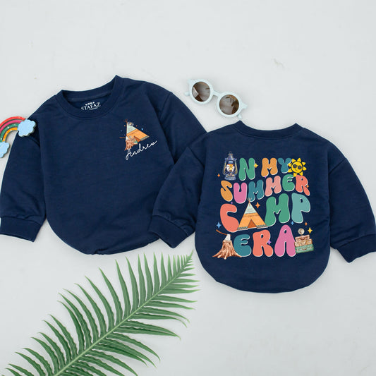 In My Summer Camp Era Romper Baby Bodysuit Adventure Theme Camping Gift Toddler Outfit Playful Childish Design