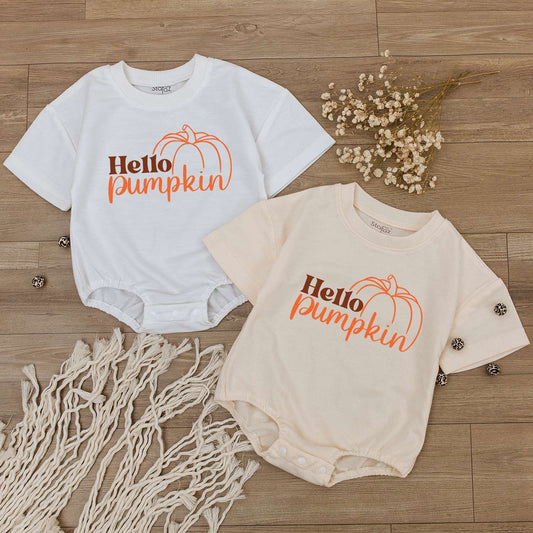 Pumpkin Patch Family Outfits: Retro, Baby Romper & Toddler Tee