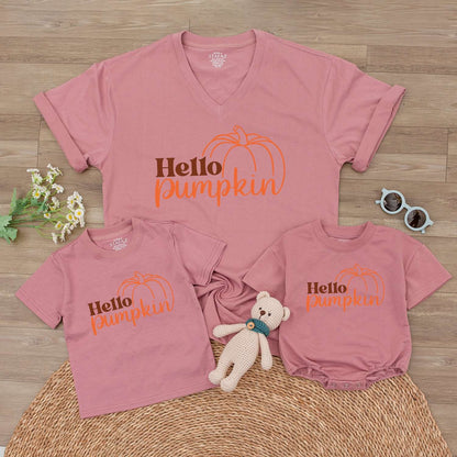 Pumpkin Patch Family Outfits: Retro, Baby Romper & Toddler Tee