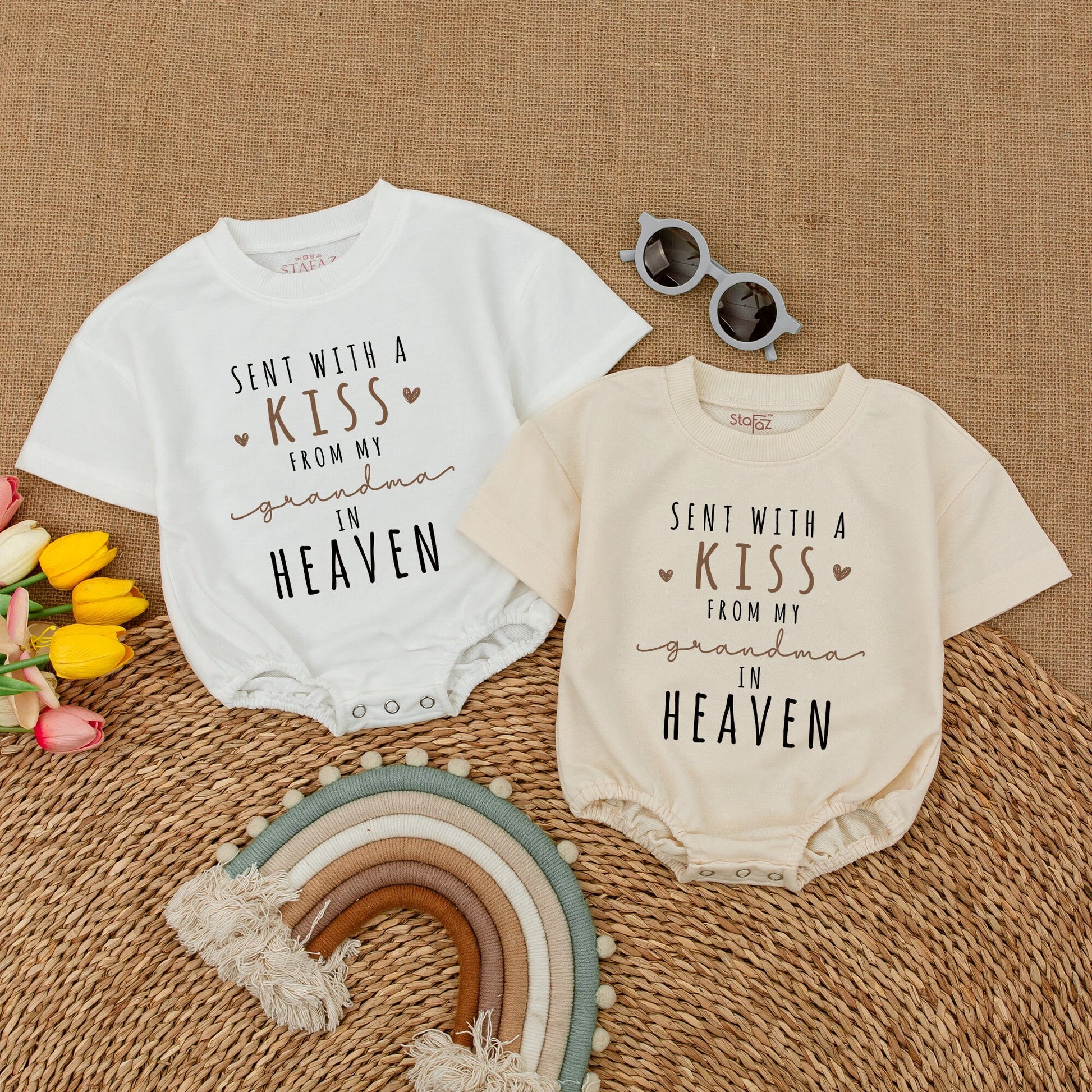 Newborn Baby Bubble Romper Sent With A Kiss From Grandma In Heaven