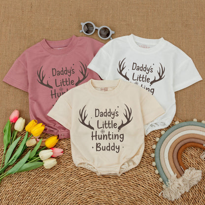 Daddy's Little Hunting Buddy Romper Newborn Baby Boy Outfit Hunting Bodysuit Country Boy Clothes Baby Shower Gift Announcement