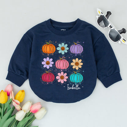 Retro Cute Pumpkin Season Baby Romper Vintage Smile Faces Infant Coming Home Outfit Baby Shower Gift