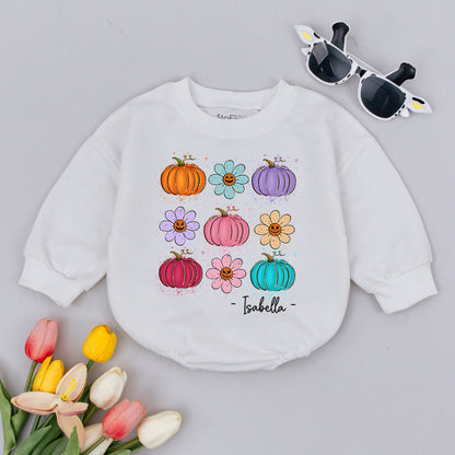 Retro Cute Pumpkin Season Baby Romper Vintage Smile Faces Infant Coming Home Outfit Baby Shower Gift
