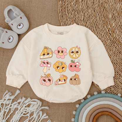 Groovy Pumpkin Baby Girl Romper My First Thanksgiving Outfit Adorable Fall Bubble Onesie for Little Pumpkins and Spooky Season Fun