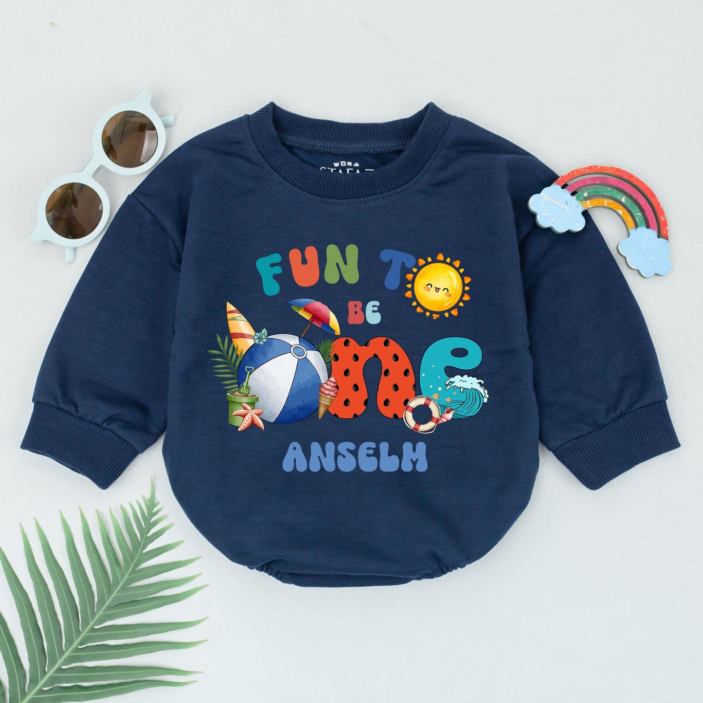 Beach Pool Fun to Be One Watermelon Wave Romper for Baby Anselm First Birthday Outfit Summer Celebration Gift