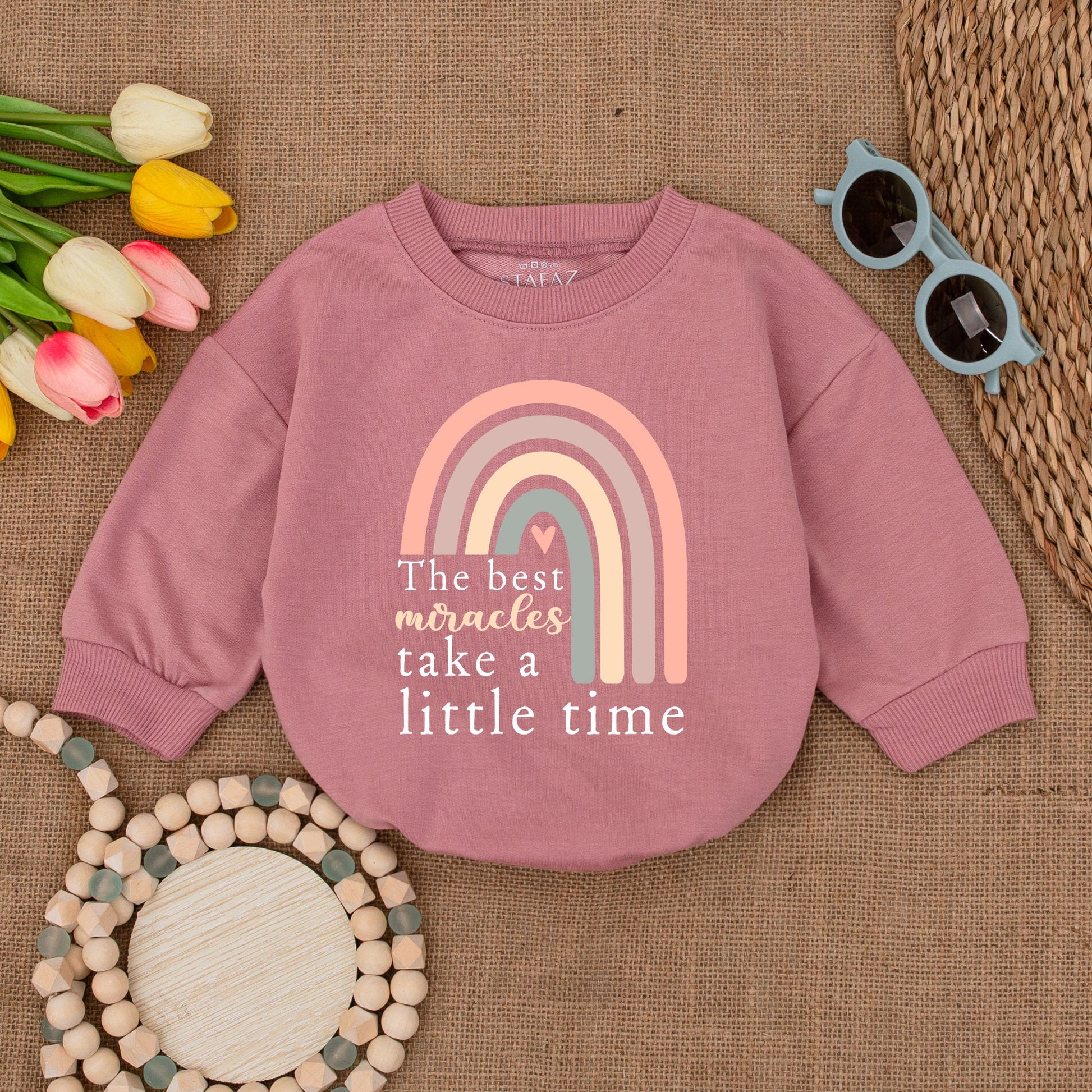 IVF Baby Romper Bodysuit - Miracle Rainbow Baby Announcement Gift