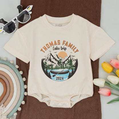 Personalized Lake Trip Family Matching Shirts Boat Party Custom Name Vacation Outfits Baby Bodysuit Making Memories On Lake Time Gift