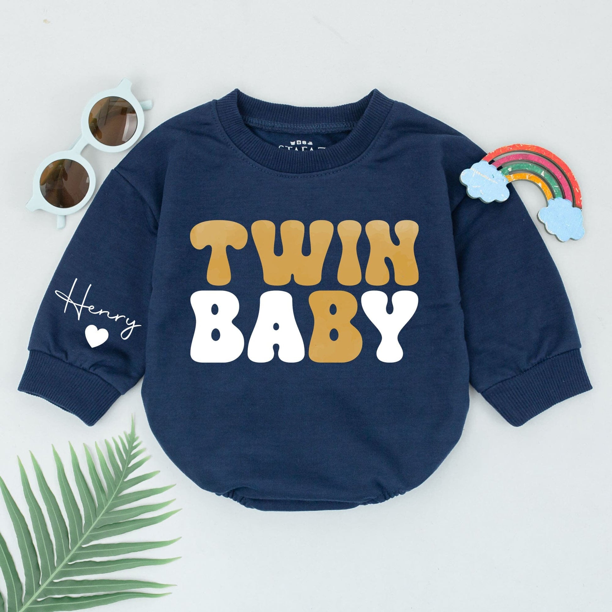 Personalized Best Friends Twin Baby Romper Custom Womb Mates Bodysuit Sweet BFF Soulmate Outfits Unique Twin Baby Shower Gift
