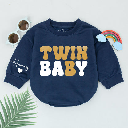Personalized Best Friends Twin Baby Romper Custom Womb Mates Bodysuit Sweet BFF Soulmate Outfits Unique Twin Baby Shower Gift