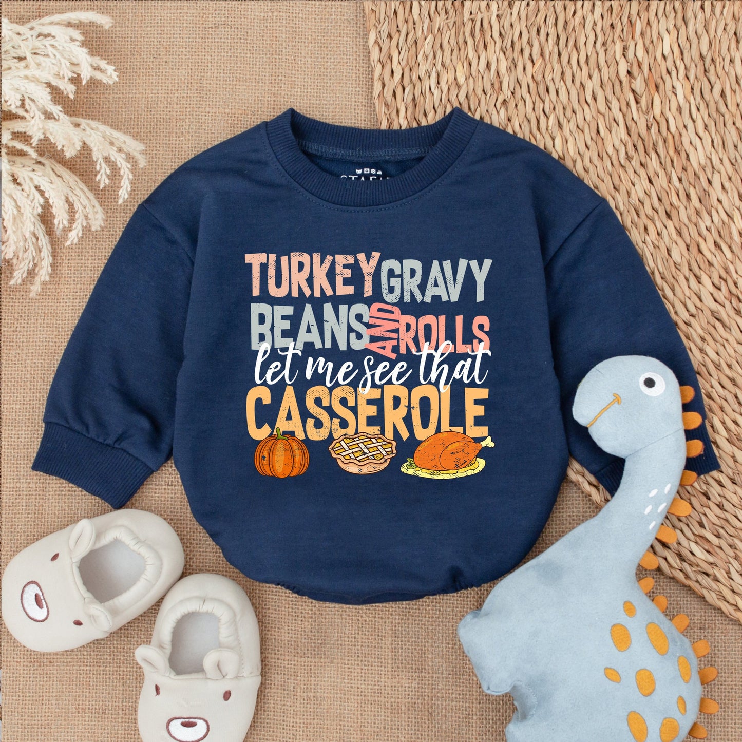 First Thanksgiving Baby Romper - Fall Infant Outfit - Shower Gift