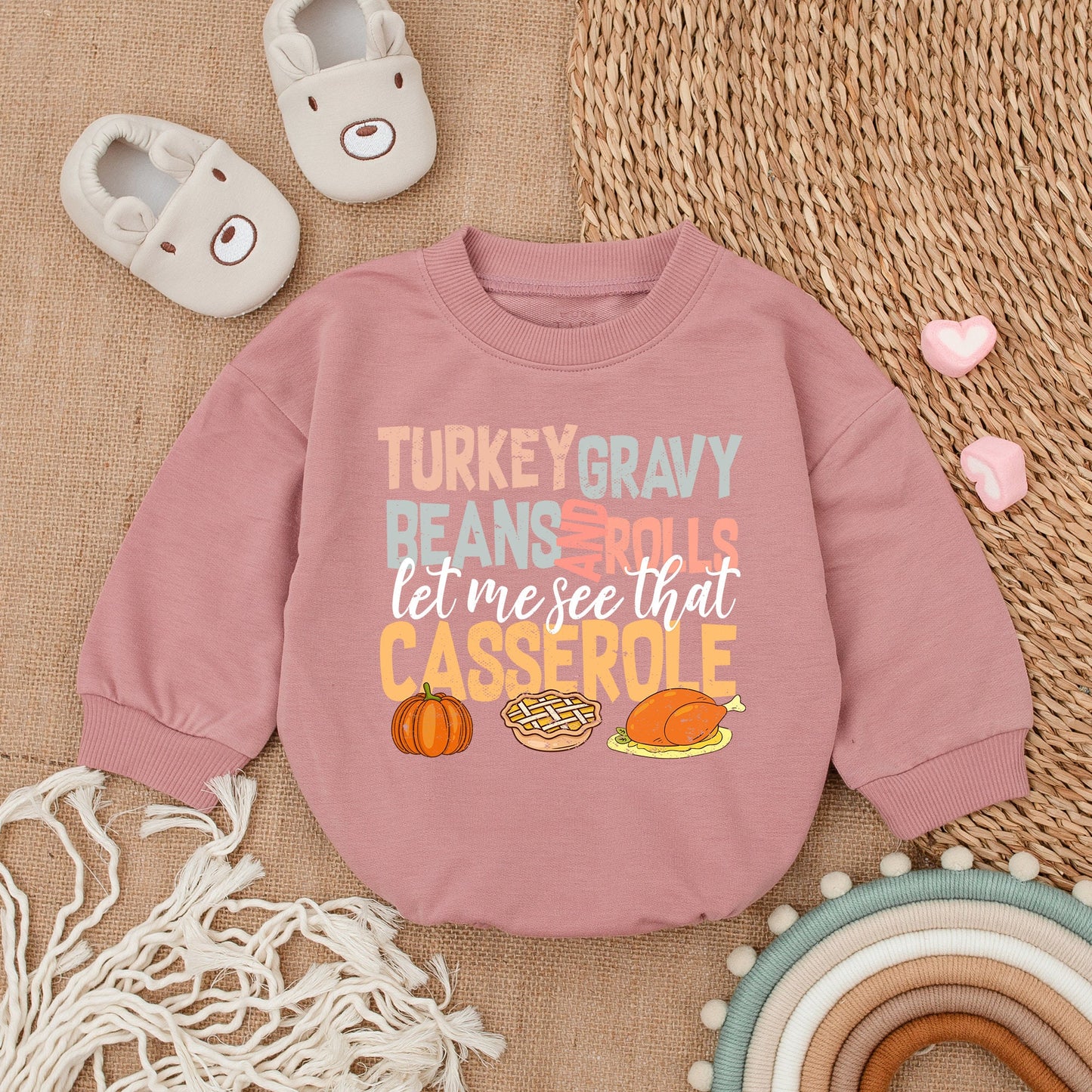 First Thanksgiving Baby Romper - Fall Infant Outfit - Shower Gift