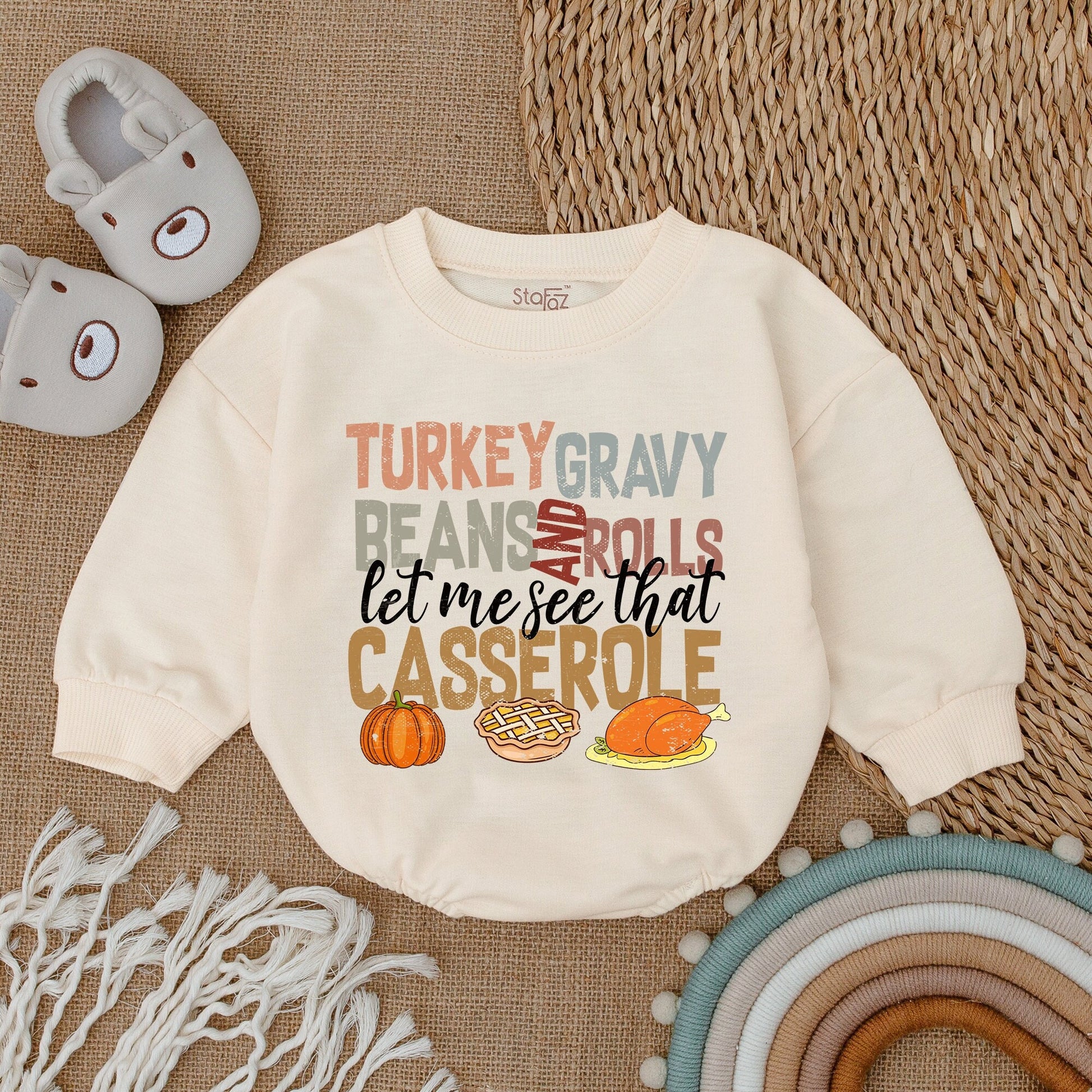 First Thanksgiving Baby Romper - Fall Infant Outfit - Shower Gift