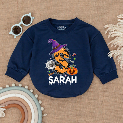 Personalized First Halloween Bodysuit, Baby Fall Pumpkin Romper