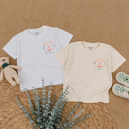 In My Hockey Sister Era Custom Romper for Baby Girl & Toddler Shirt, Hockey Sticks & Puck Design, Comfy Cotton Outfit, Baby Shower Gift