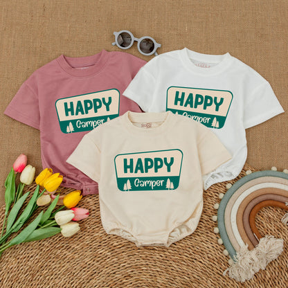 Happy Camper Baby Romper Nature Calls Bodysuit Adventure Infant Camping Vacation Hiking Bubble Romper